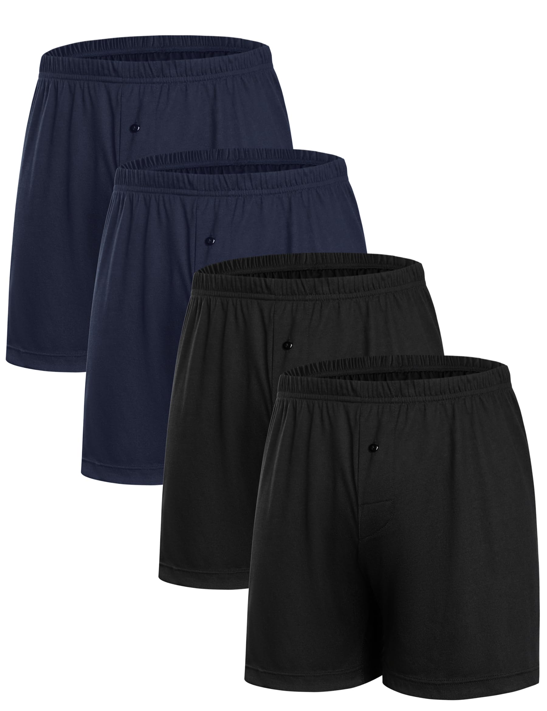 Uniexcosm Boxershorts Herren Weiche Lockere (3er-5er Pack), Baumwolle Unterhosen Männer mit Knopfverschluss Atmungsaktive Unterwäsche