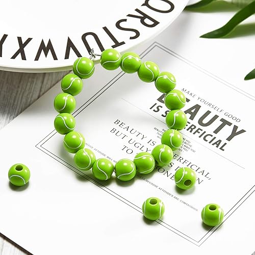 Miniatura 6 de 250 cuentas deportivas de fútbol americano, cuentas de pelota deportiva, baloncesto, tenis, voleibol, béisbol, cuentas de fútbol para hacer collares