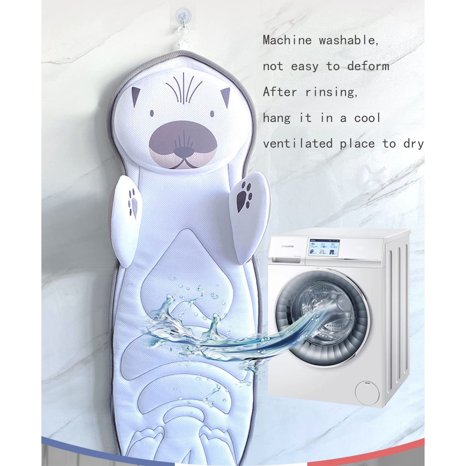 MyrRhe Baby's Otter Ergonomisches Badekissen: 3D-Air-Mesh, schwarz, luxuriös, Spa-Erlebnis – perfektes Badezubehör, Geschenk zur Entspannung.
