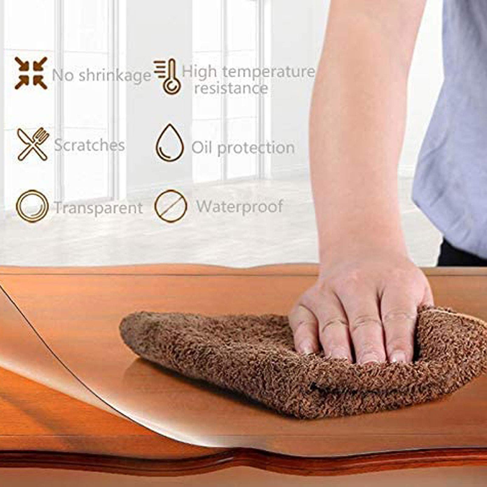 Bodenschutzmatte Transparent, 0.5mm Transparente Hochglanz Schutzfolie, Tischdecke Tischfolie Schutzfolie, für Harte Böden Eco-Friendly Series Stuhl Bodenschutz(0.5mm120x150cm/47.24x59.06in)