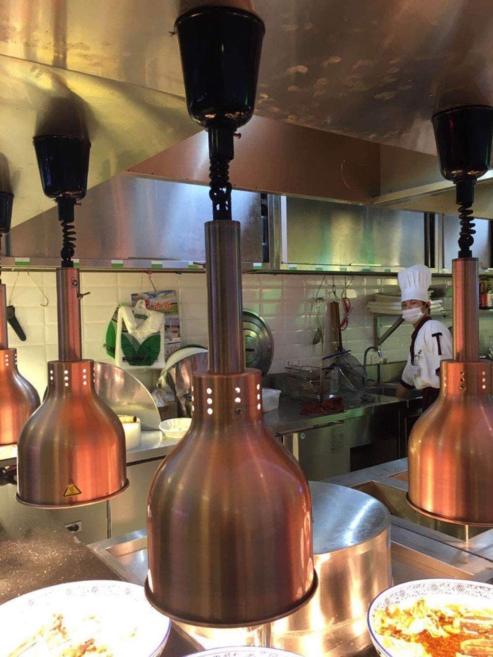 Lampa grzewcza do podgrzewacza żywności komercyjna przenośna lampa do ogrzewania żywności, podgrzewacz do żywności ze stali nierdzewnej z żarówką