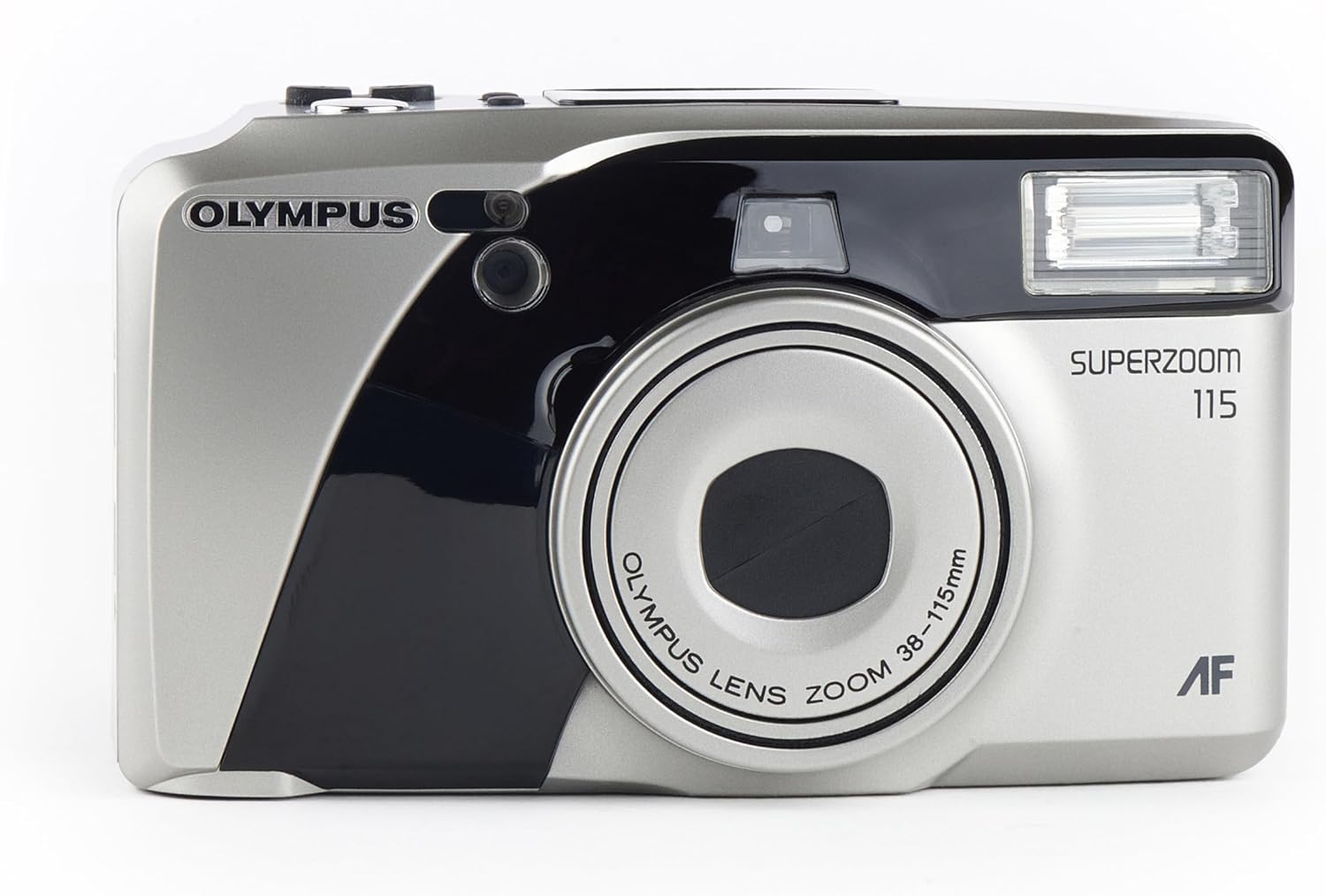 Olympus Super Zoom 115 35mm Film Camera, front view