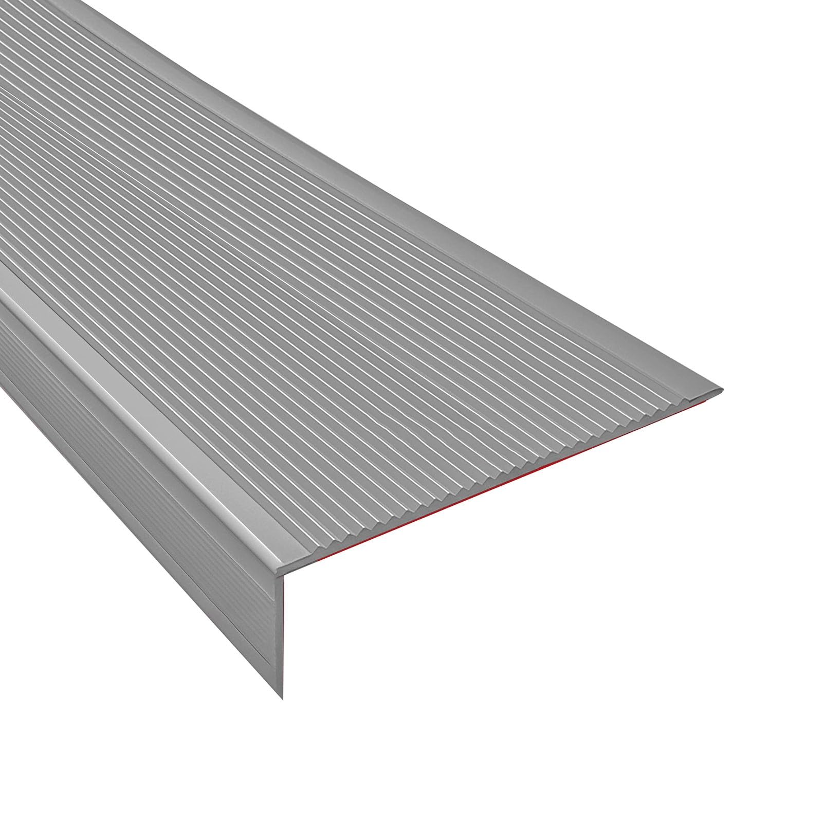 Vibeo Barre de Seuil Bandes de Nez de Marche Autocollantes et Antidérapantes, Nez de Marche Larges en PVC, Protection d'angle pour Escalier Intérieur/extérieur(Gray,W 10 cm(4"))