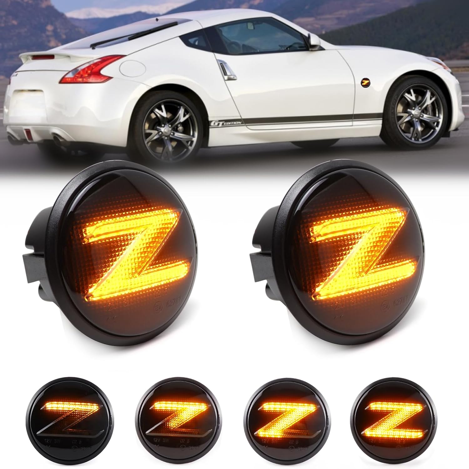 LED Sequential Amber Side Marker Lights for Nissan 370z Z34 20092020
