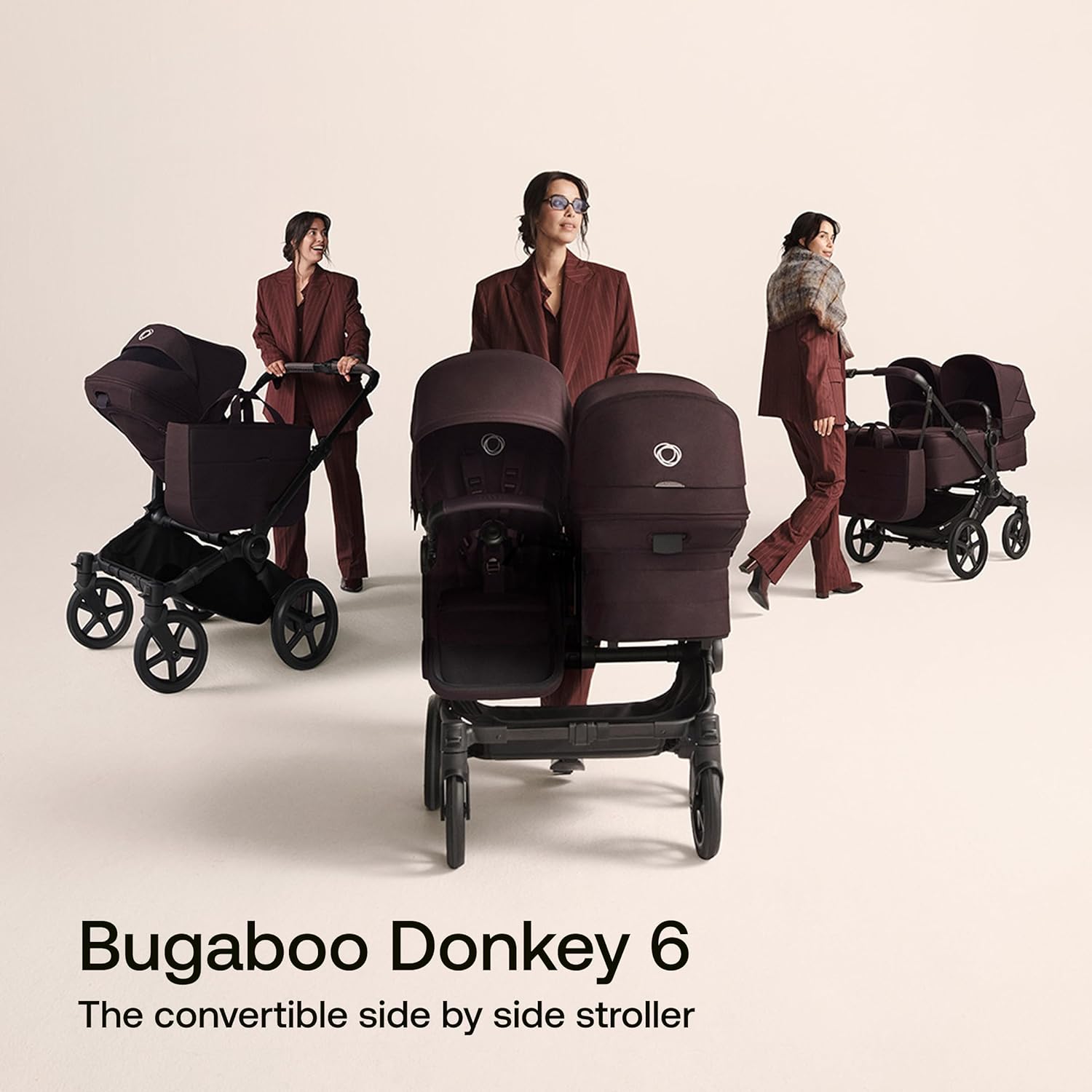 Bugaboo Donkey 6 Single-to-Double Side-by-Side Stroller All-Terrain Stroller for Newborn and Toddler (Deep Indigo)