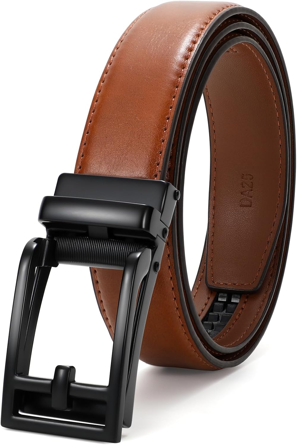 JASGOOD Boys Belt Leather Ratchet Dress Belt Kids Adjustable Leather Belt for School Uniform One Hand Release