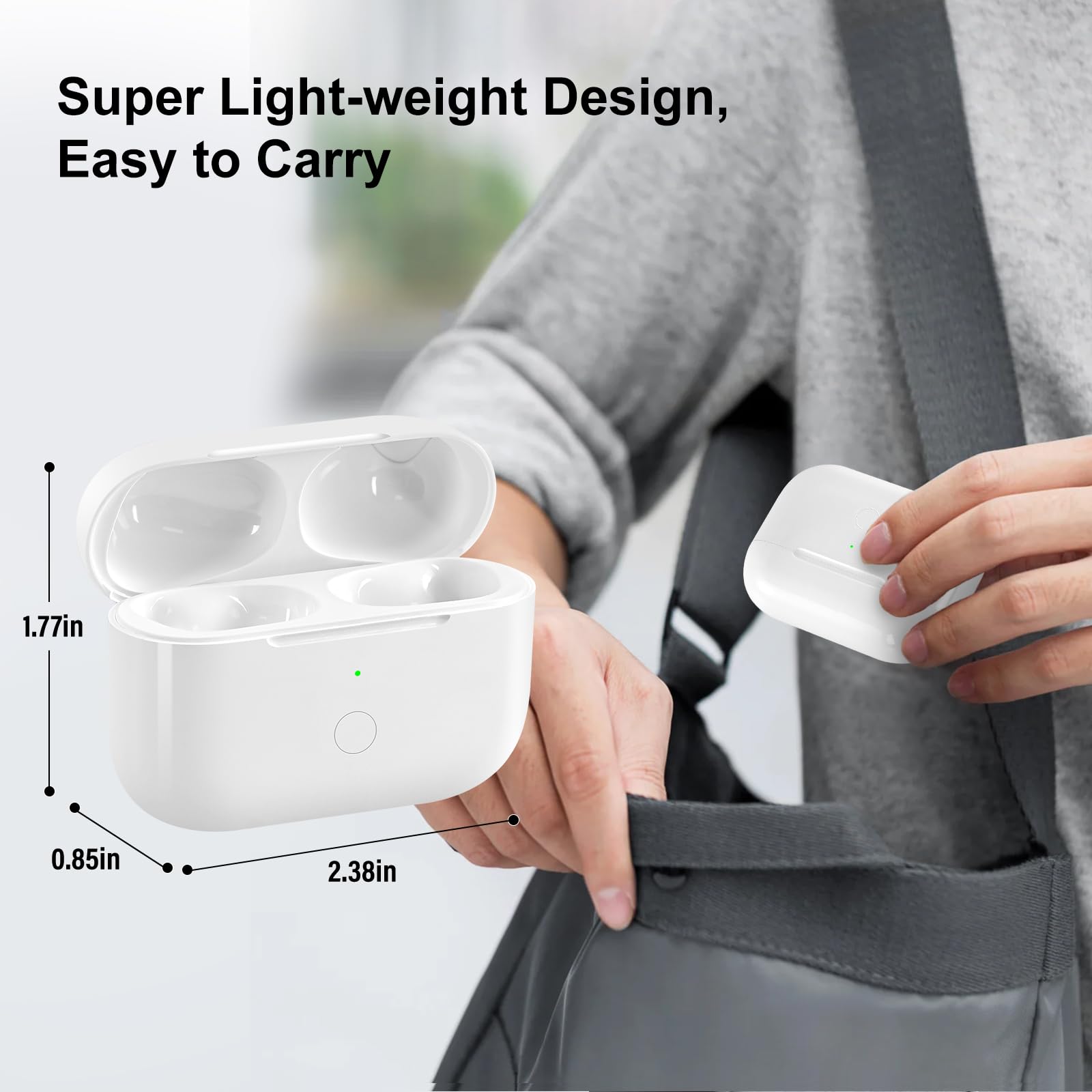 Bezprzewodowe etui ładujące kompatybilne z AirPod Pro 1. i 2. generacji, etui do ładowarki Air Pod Pro 2/1, zamiennik do USB-C, bez słuchawek dousznych