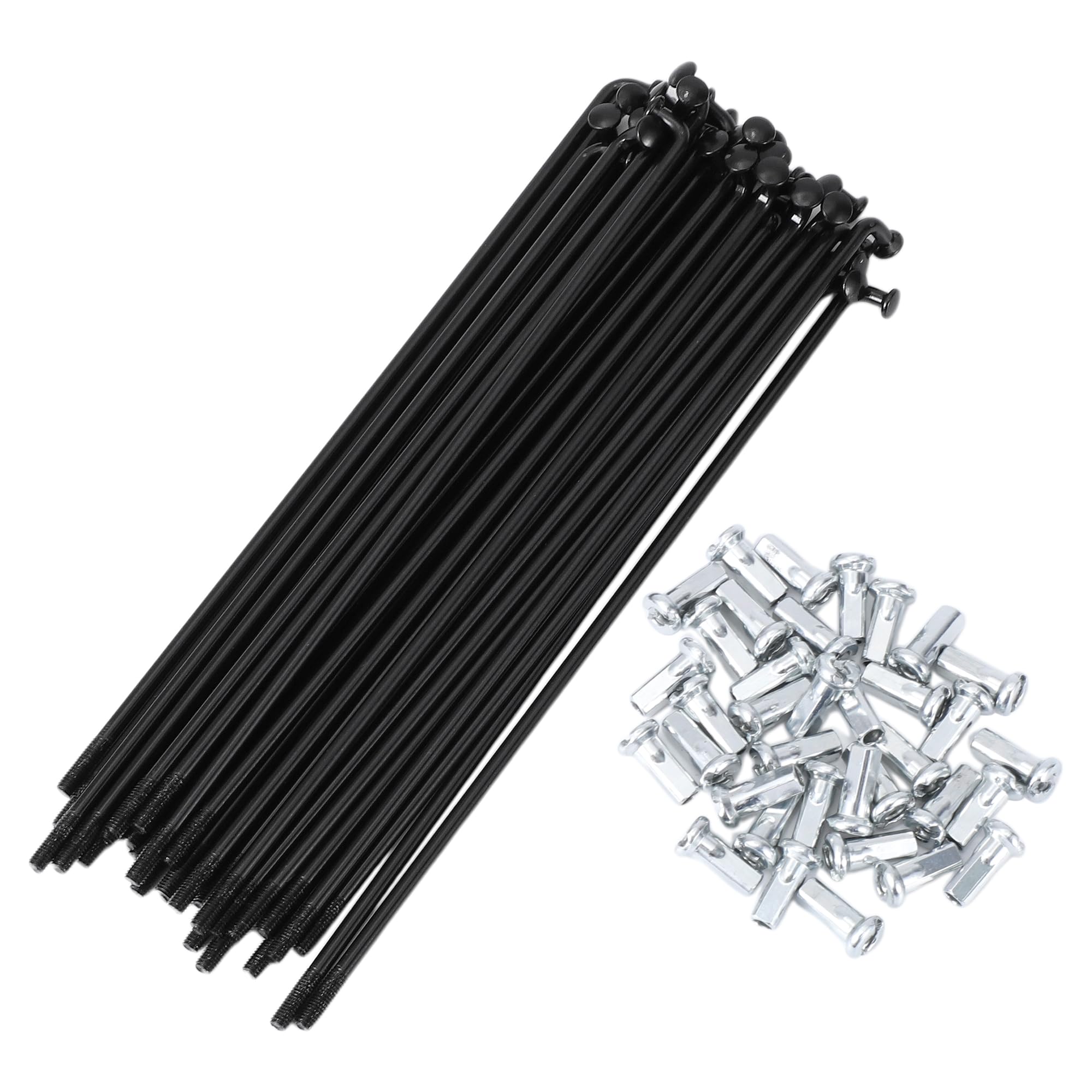 HEROFFIX 36 Set 12G Bicycle Spokes 133mm Bike Wheel Spokes 45 Steel Black