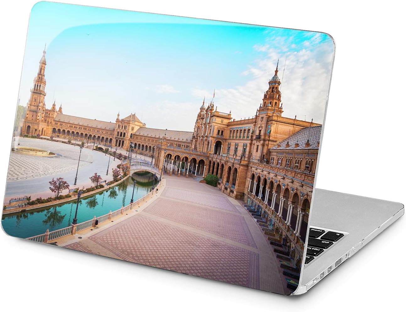 Hard Case Compatible for MacBook Pro 16 14 M3 M2 2023 M1 Pro 13 2022 Air 13 2021 Retina 2020 Mac 11 12 Street Seville Square Laptop Protective Design Print Cover Beautiful Spain City Spanish