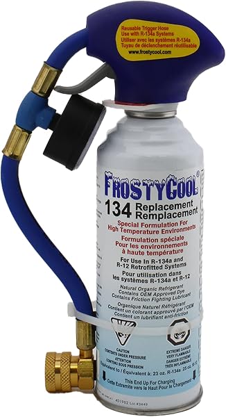FrostyCool R134a Replacement Refrigerant 8 oz. Can with Trigger Hose (Equivalent to 23 oz.) - 1