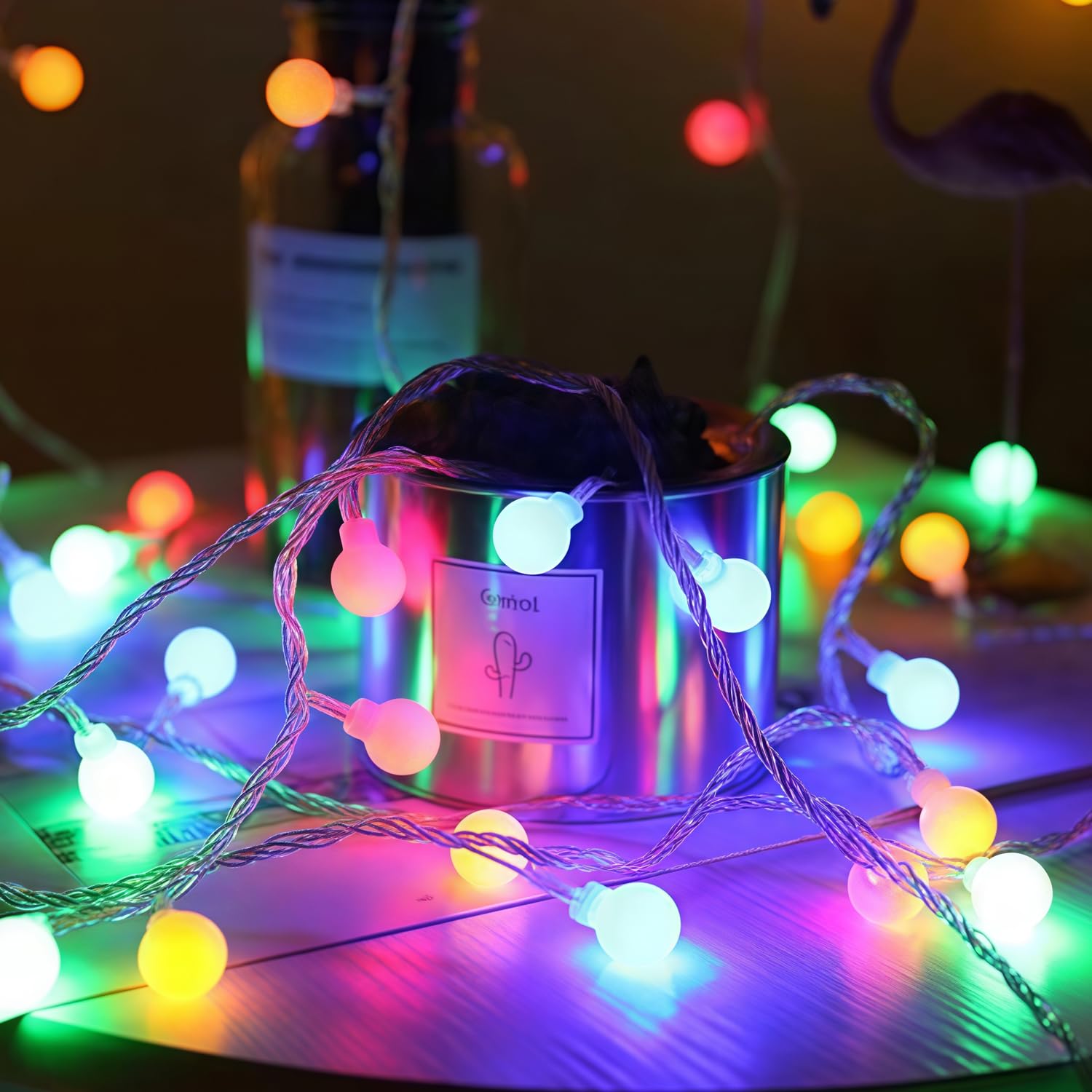 3M 20LED Mehrfarbige Bunte Globe Lichterkette Batterie für I