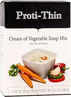 Proti-Thin High Protein Cream of Vegetable Soup, Healthy Instant Diet Soup Mix, 15g Protein, Low Calorie, Low Carb, Low Fat, Gluten-Free, KETO Friendly, Ideal Protein Compatible 1 Pack of 7 Servings