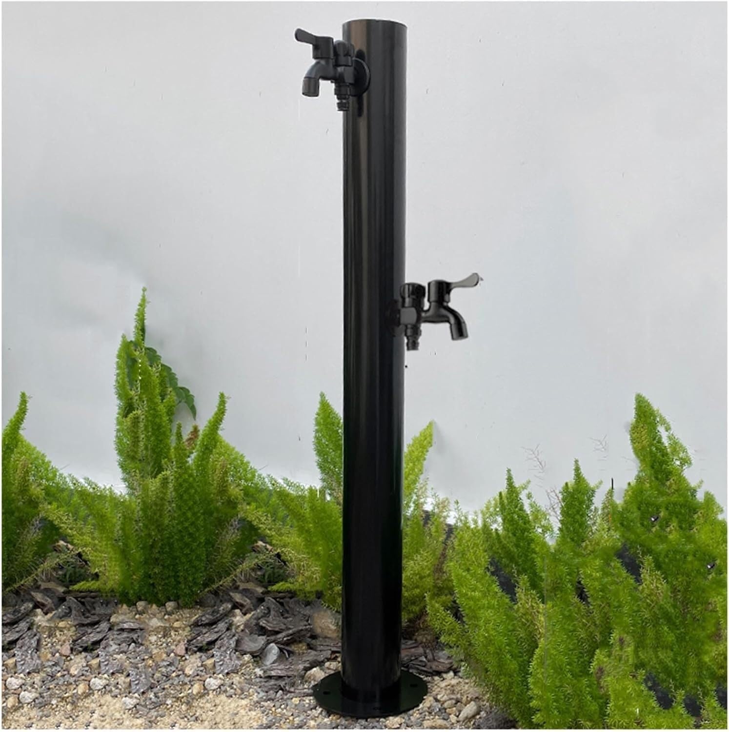HGOuhK Water Tap Fountain Hydrant Freestanding Outdoor Water Column Garden Faucet with 2 Faucets, Antifreeze Fountain Post
