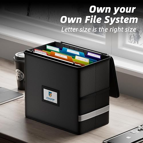 Miniatura 3 de Caja de archivos ignífuga con carpetas de archivos colgantes, bolsillos de acordeón de 7 x 1.2, organizador de archivos colgantes para tamaño carta,