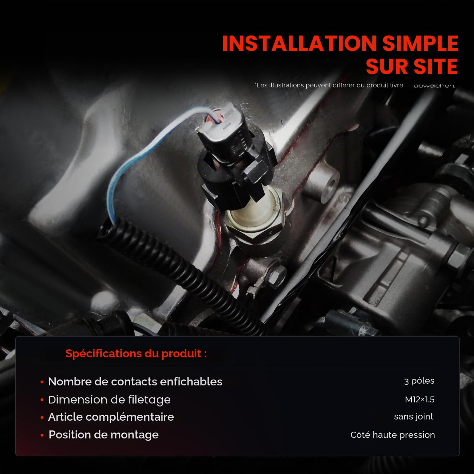 Frankberg Capteur de pression d'air, capteur de pression de réglage | 1573667G00000; Compatible avec: Bus Ducato 230, Berlingo/Berlingo Premier monospace GFK GJK MF, 306 7B N3 N5