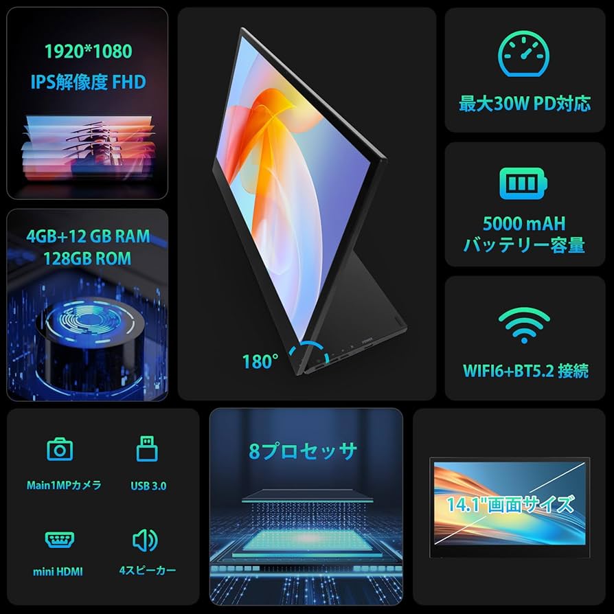 HiGrace タブレット 14.1インチ HDMI端子付き HiGrace タブレット 14.1インチ HDMI端子付き Amazon.co.jp