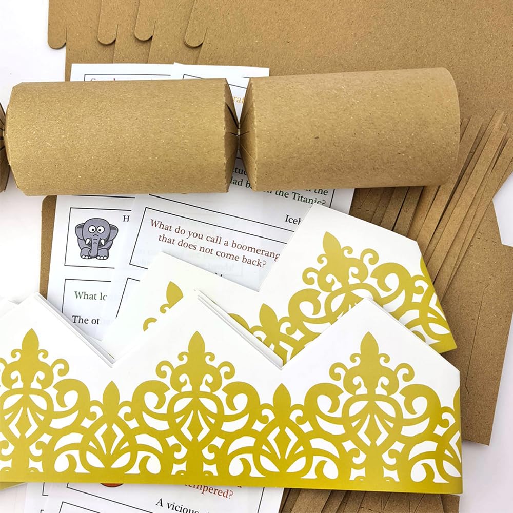 Bespoke by Crafty Capers 24 Recycled Kraft Crackers | Make & Fill Your Own Crackers | DIY Kit