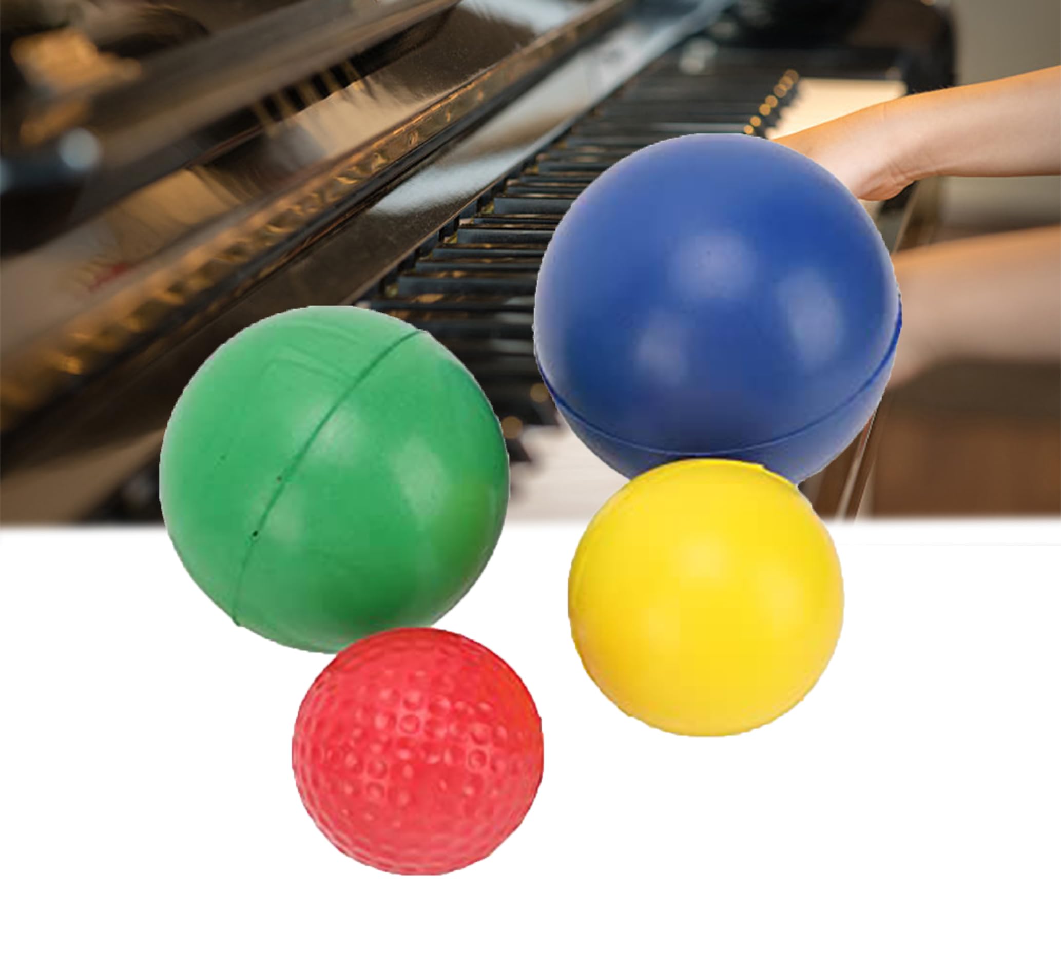 lvifloae 4Pcs Anxiety Relief Hand Exercise Ball Finger Therapy Ball for Piano Finger Hand Training Wrist Corrector Relief Performance Accessory Musical Instrument Accessories