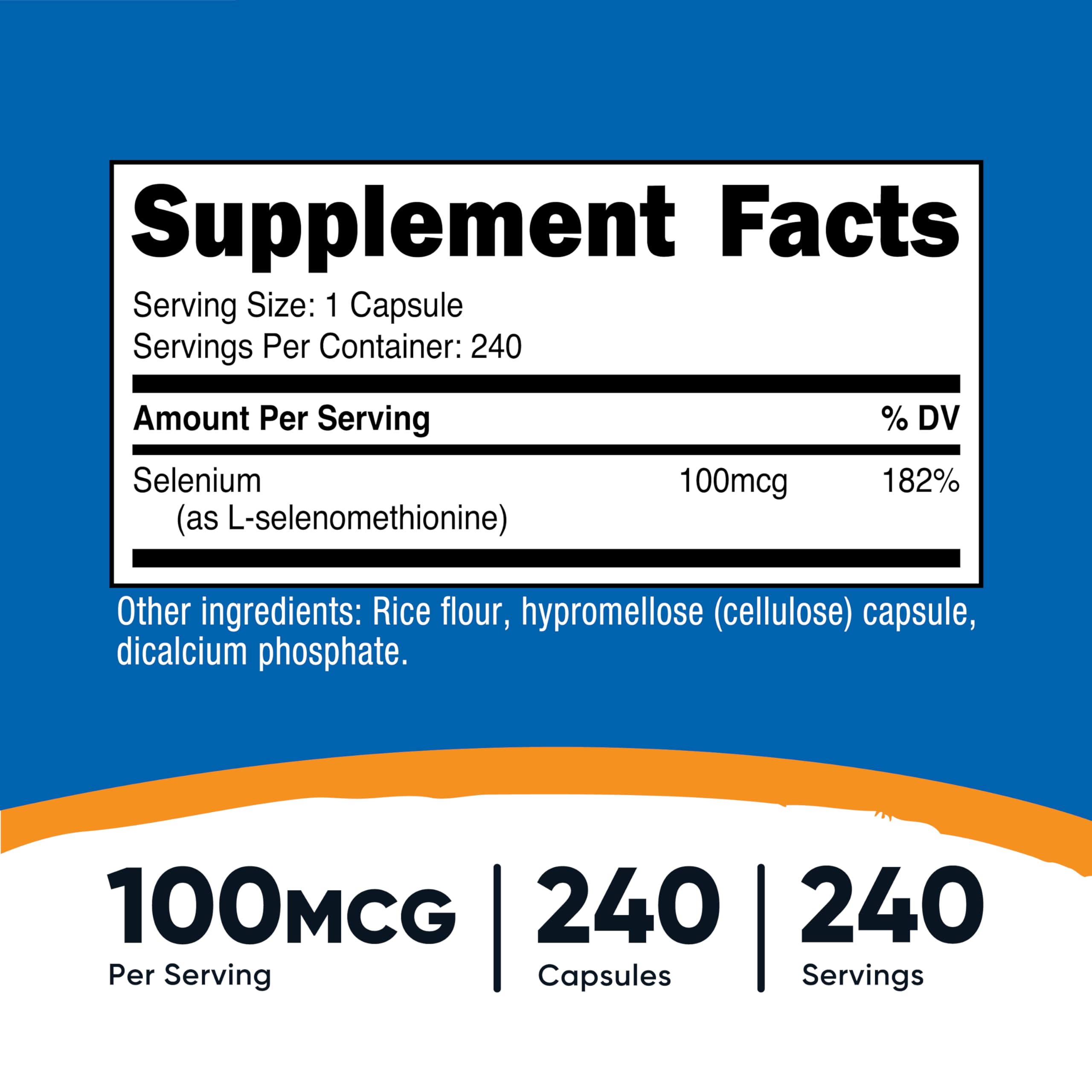 Nutricost Selenium Supplement 100mcg, 240 Capsules, Vegetarian, Gluten Free & Non-GMO