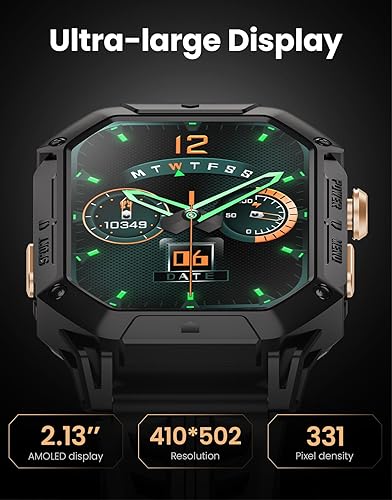 Miniatura 5 de HAYLOU Reloj inteligente militar para hombre, pantalla AMOLED HD de 2.13 pulgadas, reloj deportivo al aire libre con llamada Bluetooth