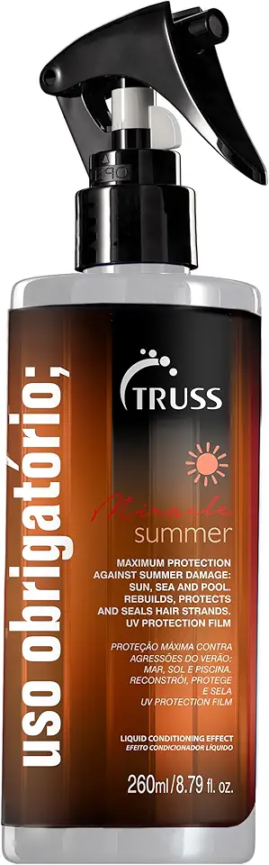 Truss Uso Obrigatório Miracle Summer | Reconstrutor e Protetor UV para Cabelos Coloridos | 260ml