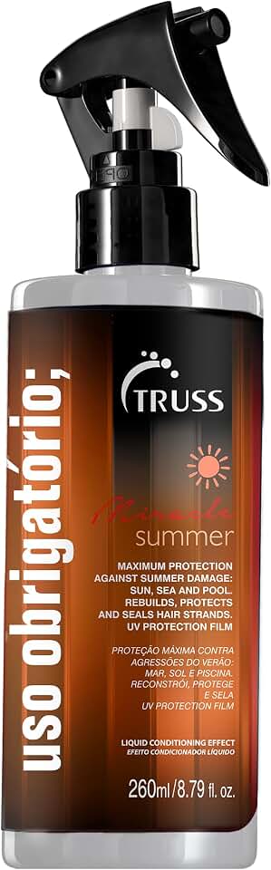 Truss Uso Obrigatório Miracle Summer | Reconstrutor e Protetor UV para Cabelos Coloridos | 260ml
