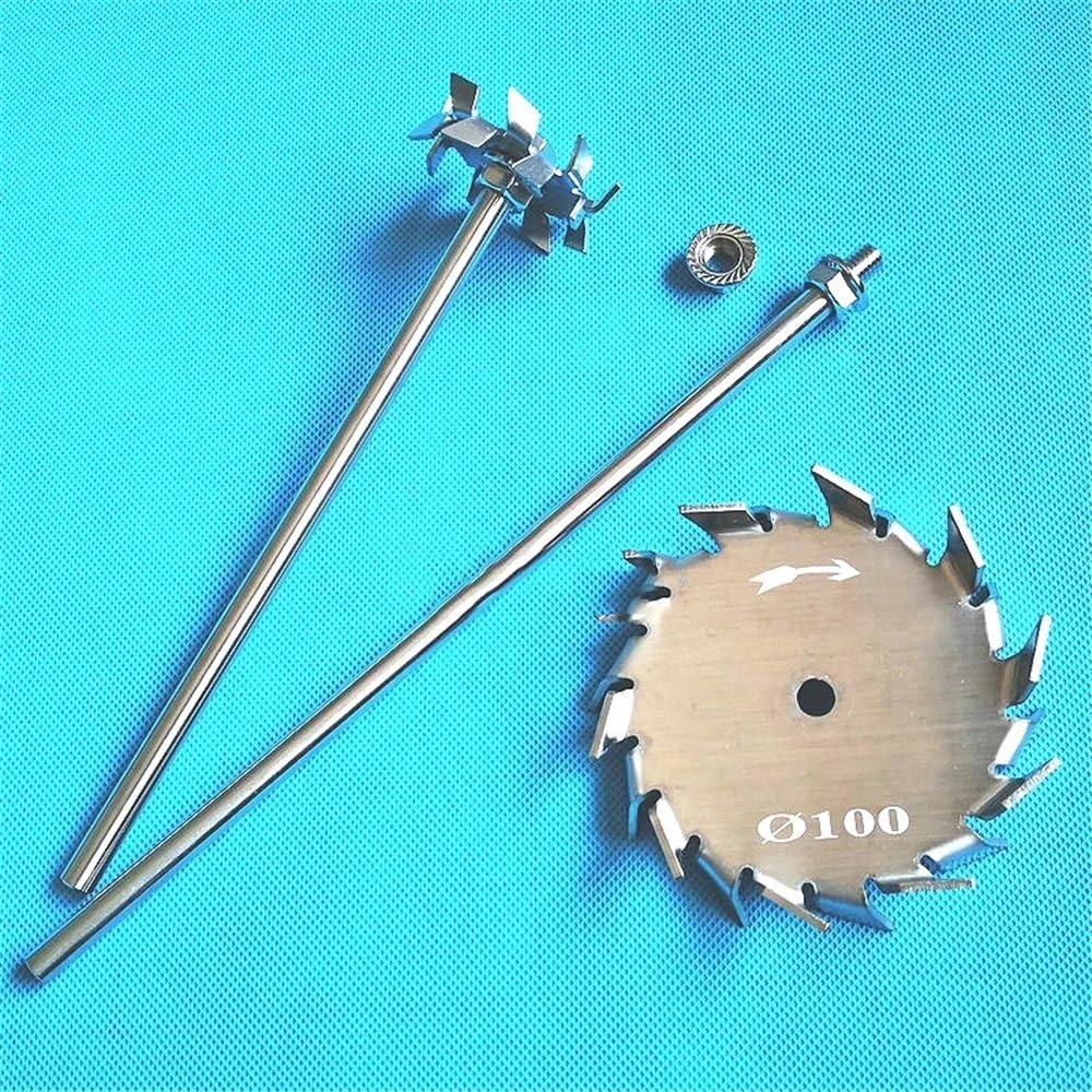 Laborrührpaddel aus Edelstahl 304, Zahnform, Dispersionspaddel mit Rührstab-Set (3–18 cm)(8cm Disk with Rod)