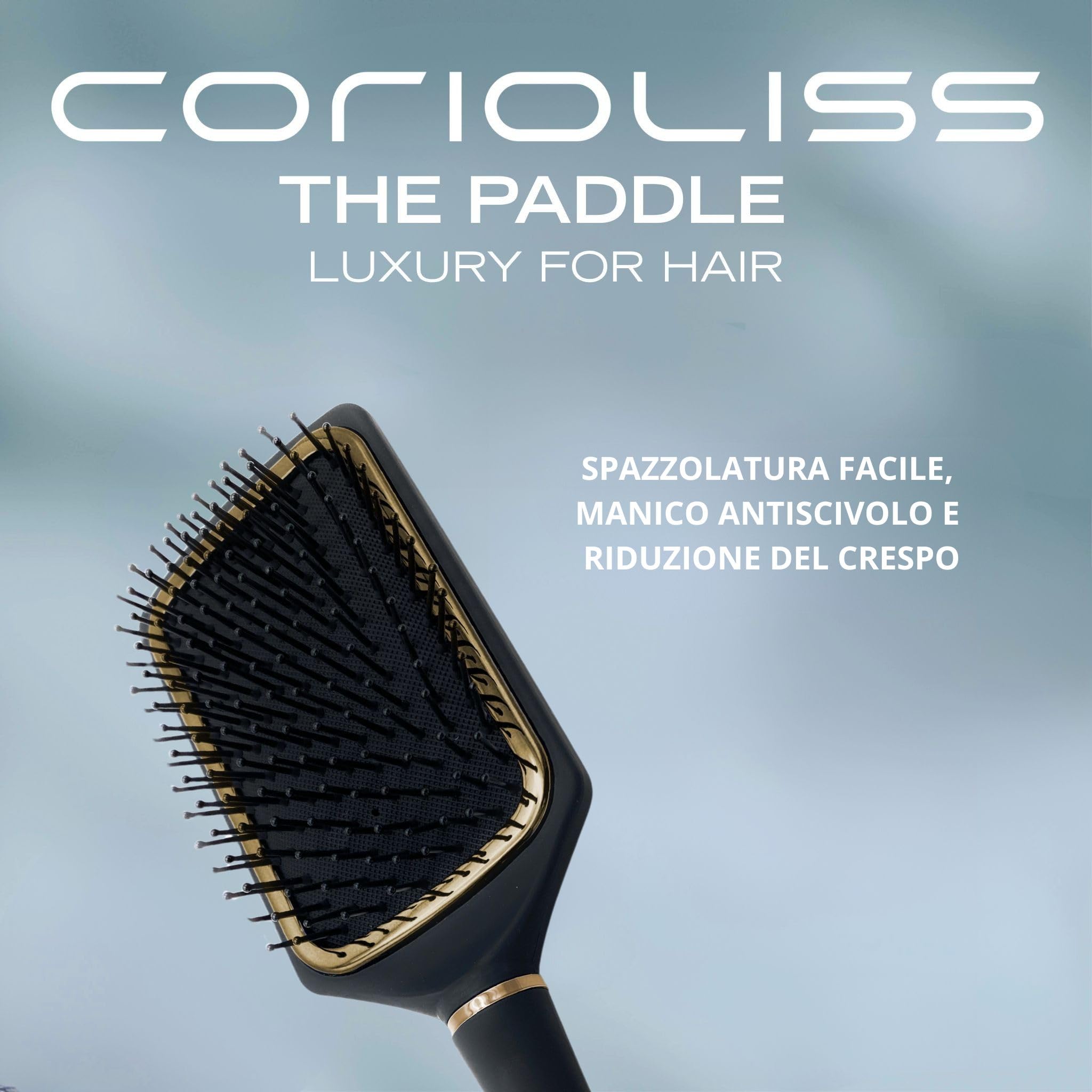 Corioliss C-Style | Piastra per Capelli | Piastre in Titanio | Controllo Temperatura 165º-220º | Ioni | Onde e Liscio | Con Spazzola Paddle | Riscaldamento Rapido | Cavo Girevole | Leopard Gold