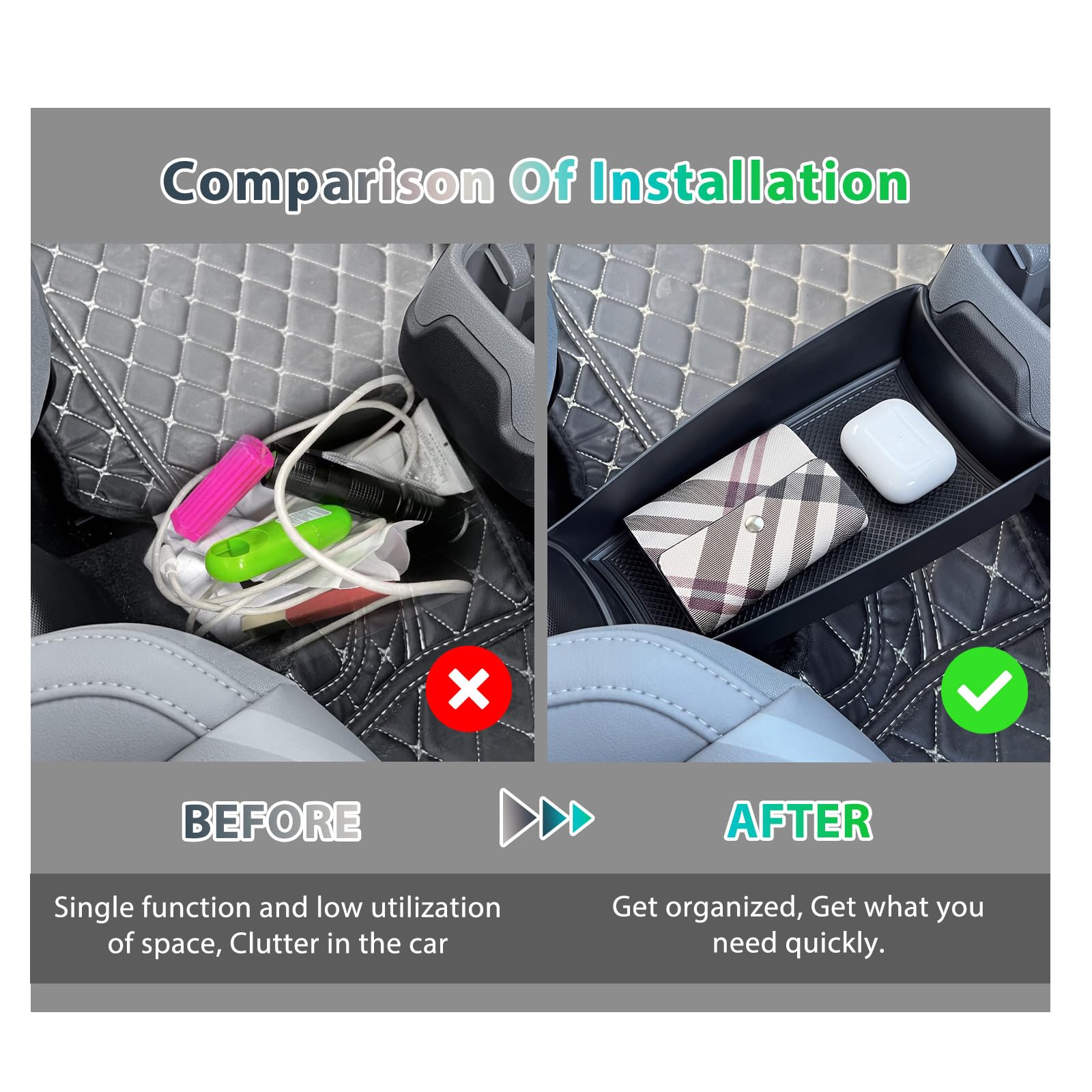 GAFAT Compatibile con Leapmotor T03 2026 2025 2024 Scatola Portaoggetti Console Centrale, per Leap Motor T 03 LCV EV Accessori, Organizer con Tappetini Antiscivolo