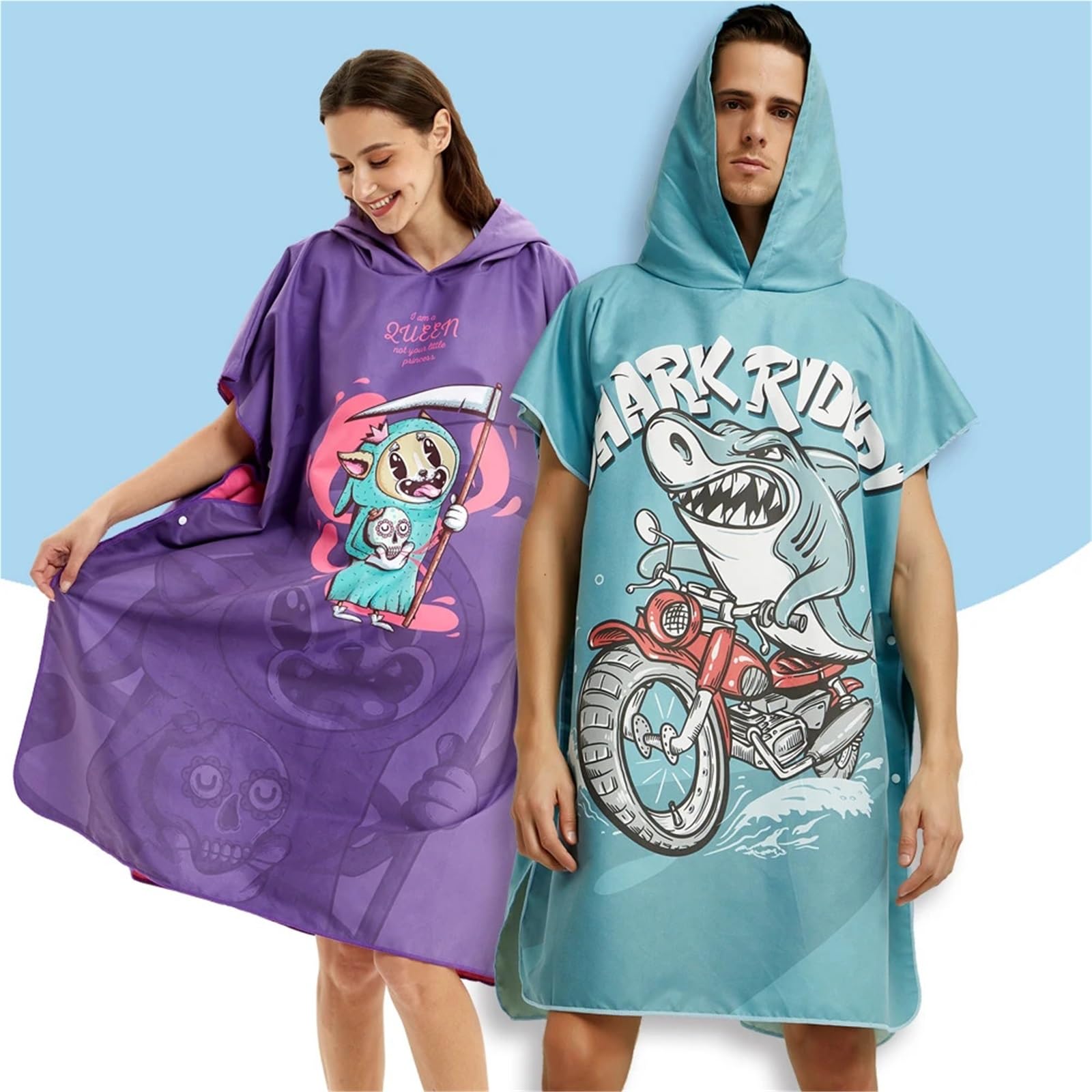 Poncho, asciugamano, muta, accappatoio con cappuccio, for spiaggia e surf, attività acquatiche, for adulti, uomini donne Poncho da Spiaggia(Blue1)