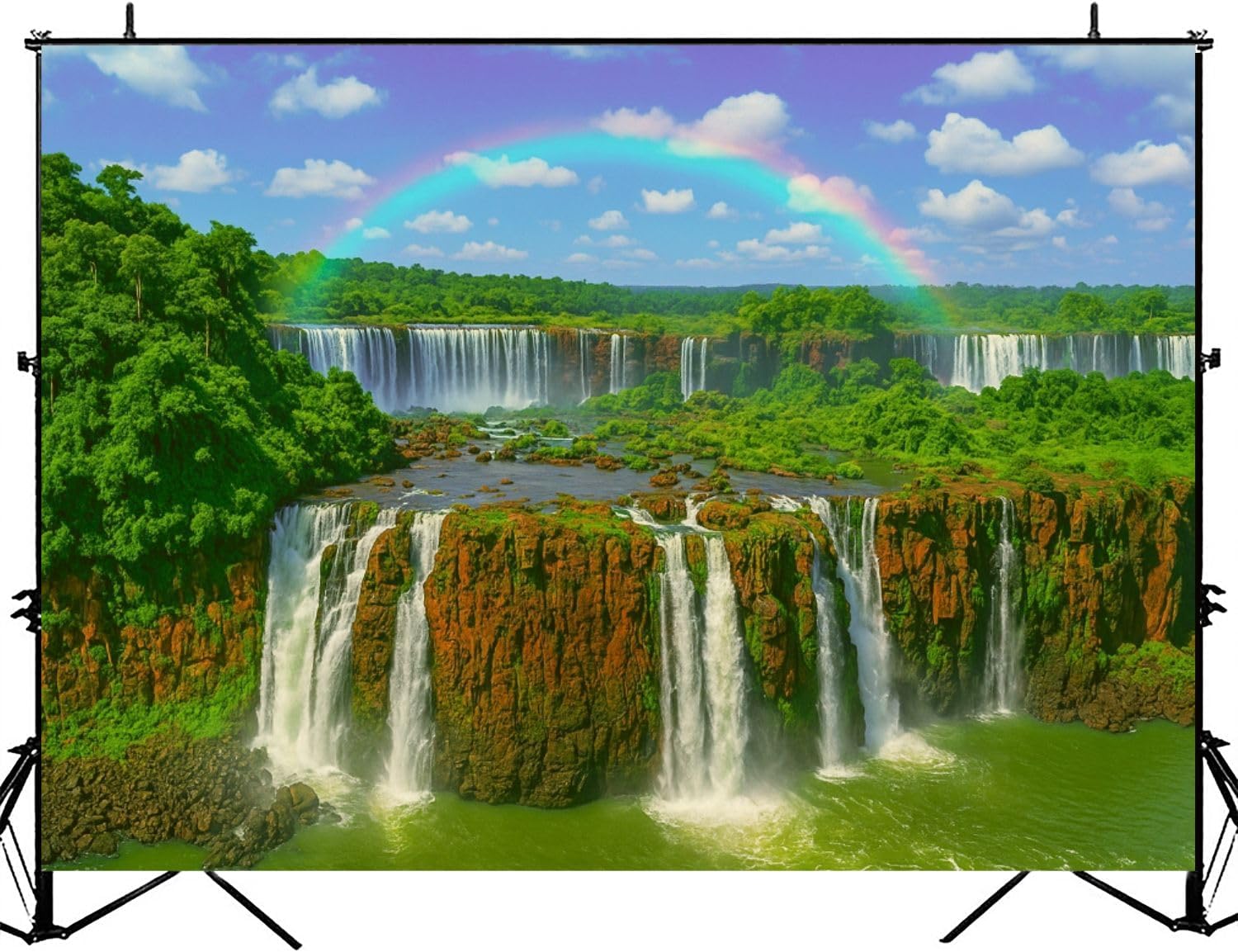 Amazon.com : 5x7ft Photography Backdrop Iguacu Impressive Falls Green ...