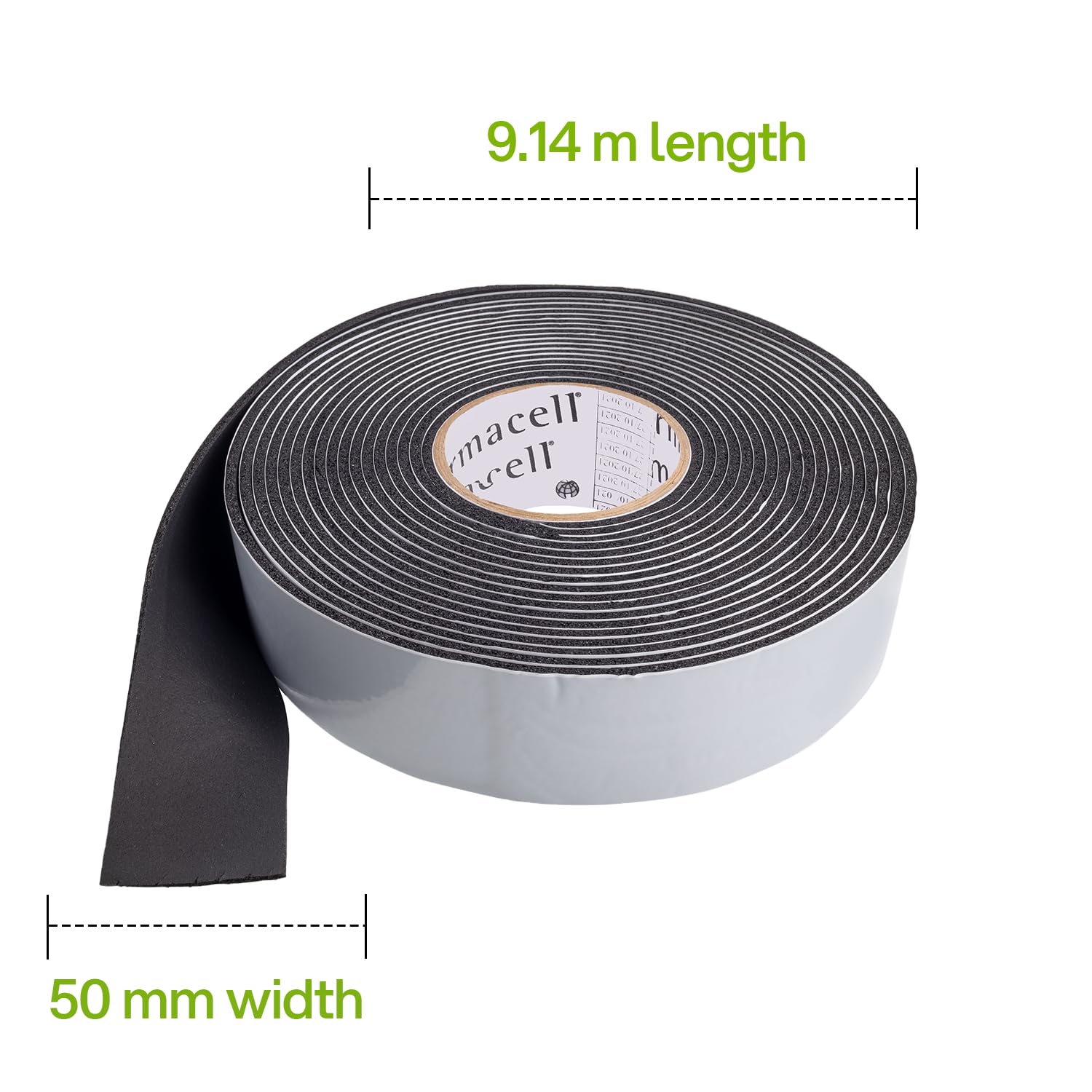 armacell Armaflex Uniskin Tape Multipurpose Black Foam Insulation Tape | Super Adhesive, Flexible, Thermal Insulation | 50mm x 3mm | 9.14mtr 1