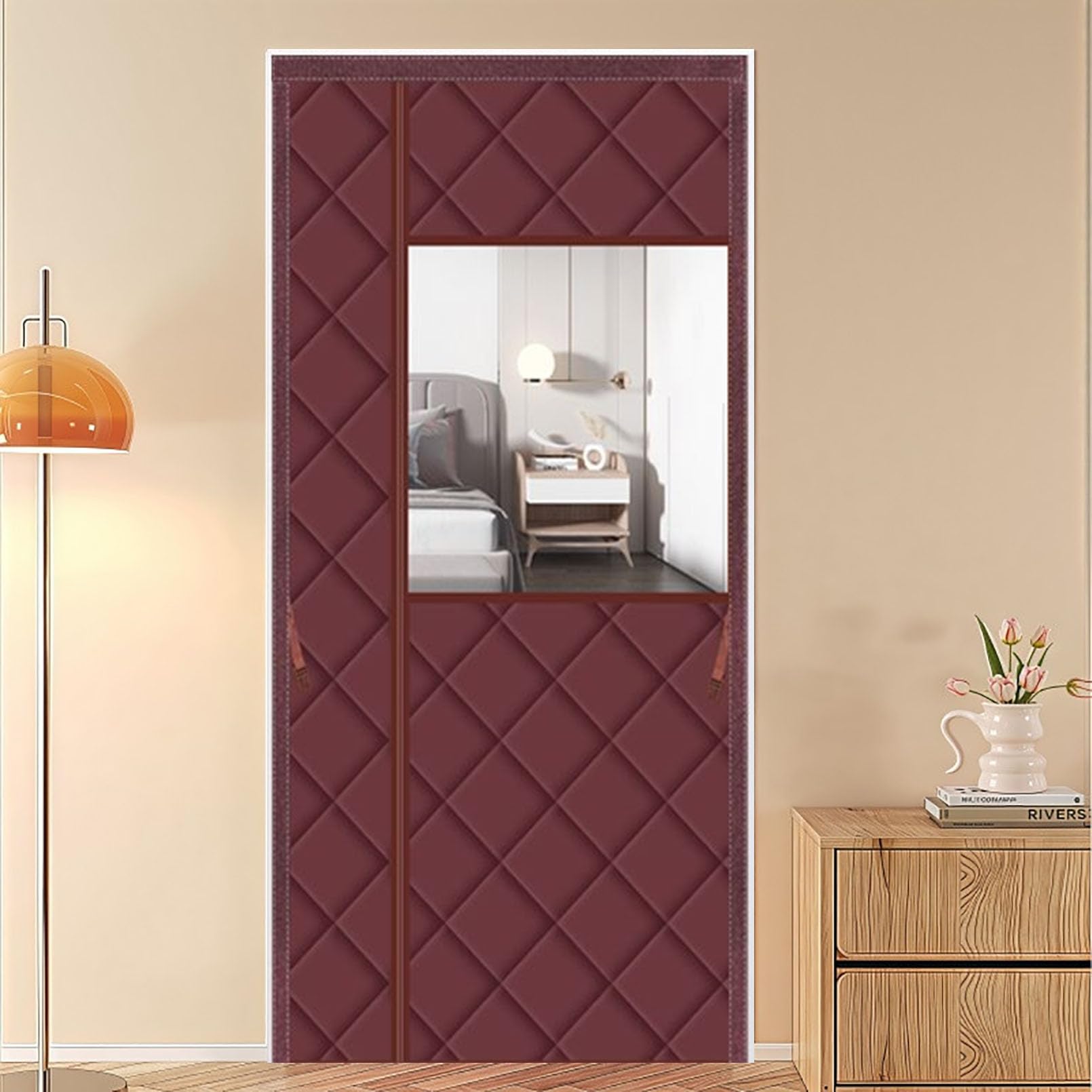 Tenda per porta isolata trasparente 105×200 CM, forte chiusura magnetica