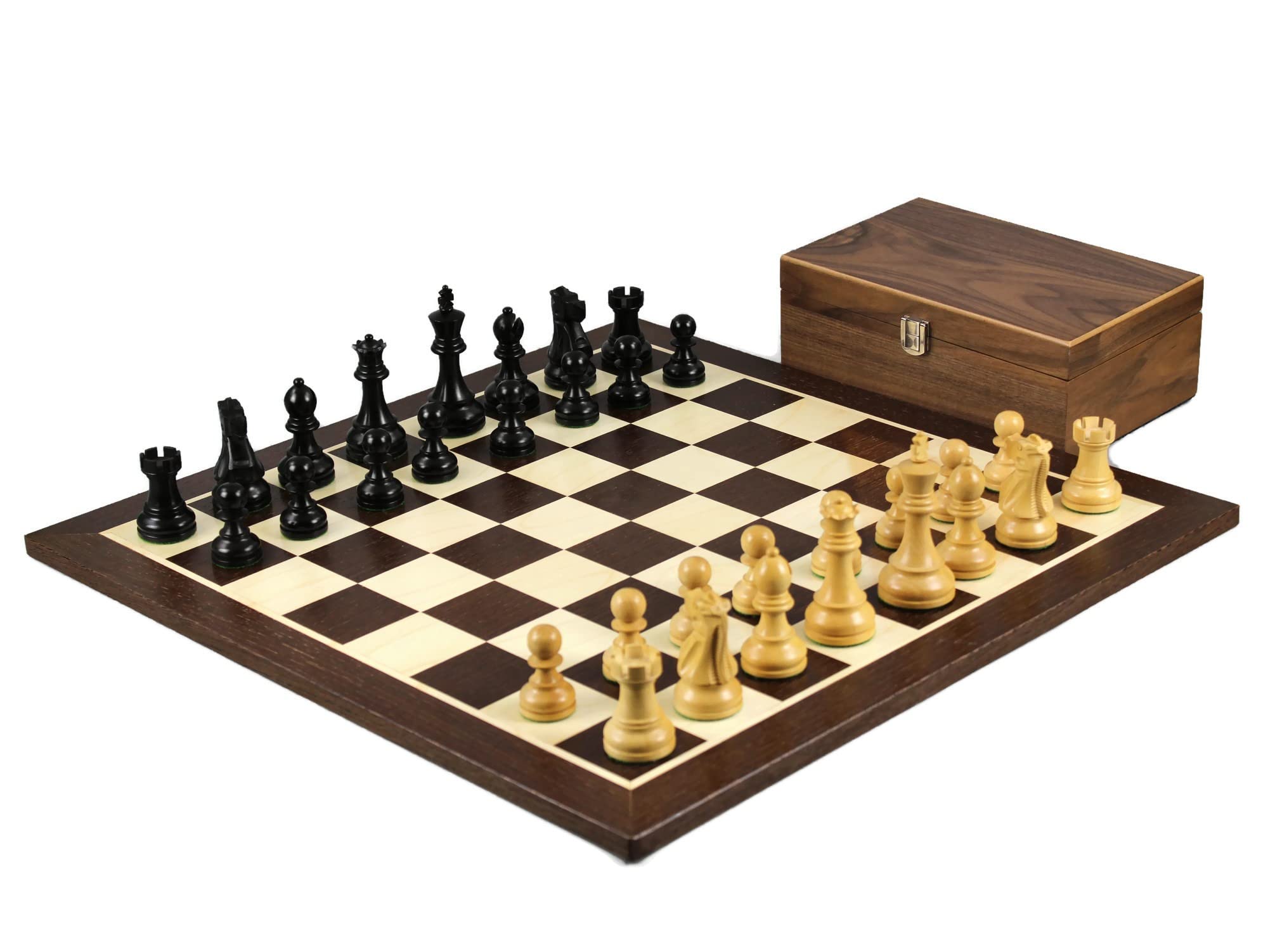 Set di scacchi in legno Wenge Board da 21 pollici ponderato Ebanizzato Reykjavik Staunton Pezzi 9,75 pollici