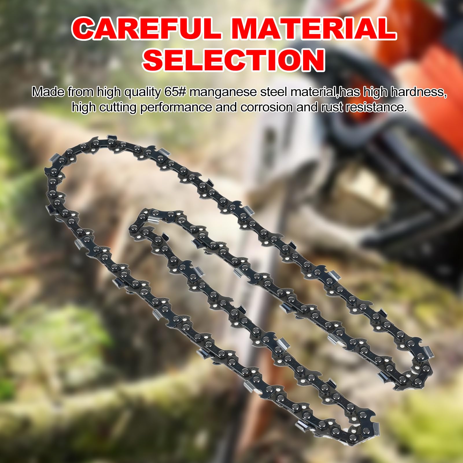 Assemblare facile catena di motoseghe di riserva 3/8LP-16 pollici (56 nodi/28 coltelli arrotondati angoli arrotondati 0,05 ''/1,3 mm) Accessorio di sostituzione della catena (3 pezzi)