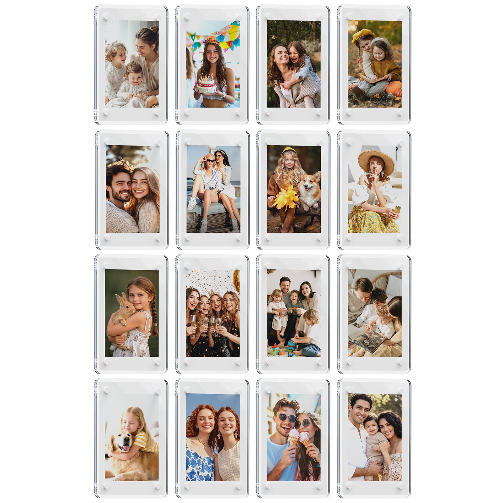 Photo 1 of YesLabbee Magnetic Acrylic Picture Frames 2.36x3.54 Inch (16-Pack)