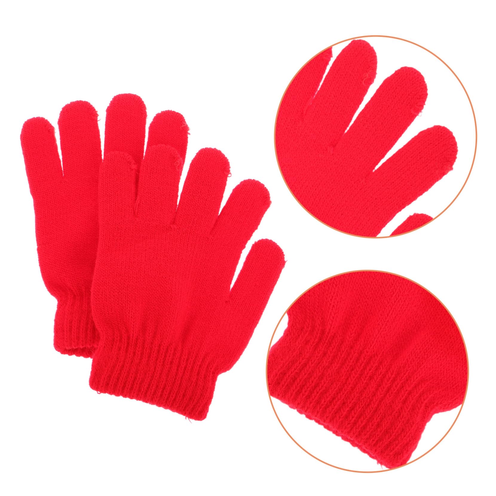 Guantes de Punto para Guantes Cálidos de Cinco Dedos Tejidos Invierno y Elásticos y para Exteriores