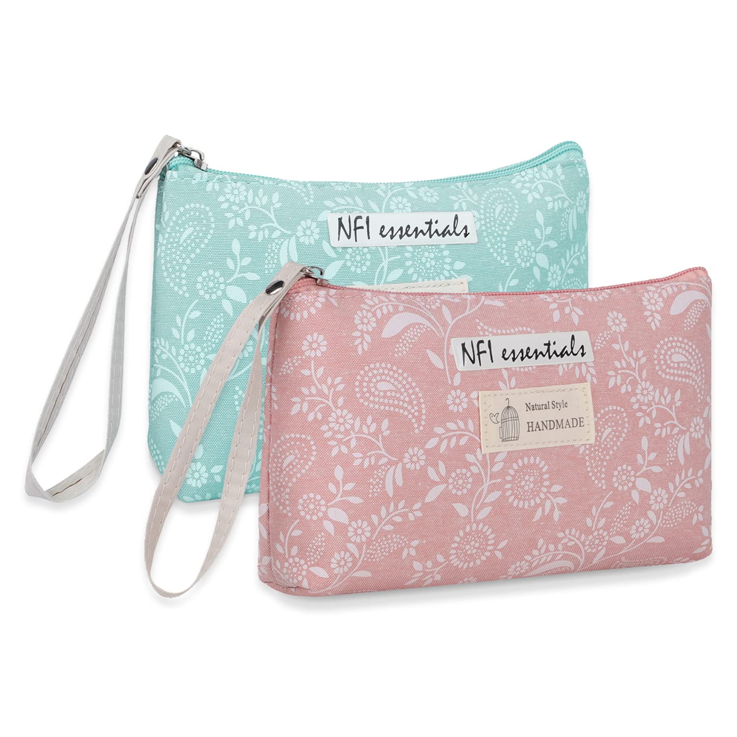 Print Makeup Pouches for Women Small Stylish Pouch for Makeup Accessories Travel Pouch Cosmetic Pouches Toiletry Bag for Women Light Blue & Pink-image-28
