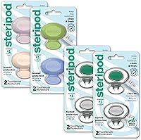 Steripod Clip-On Toothbrush Protector, Thymol-Infused for Fresh Bristles, BPA-Free, Fits Manual & Electric, Multi-Color Pack of 4