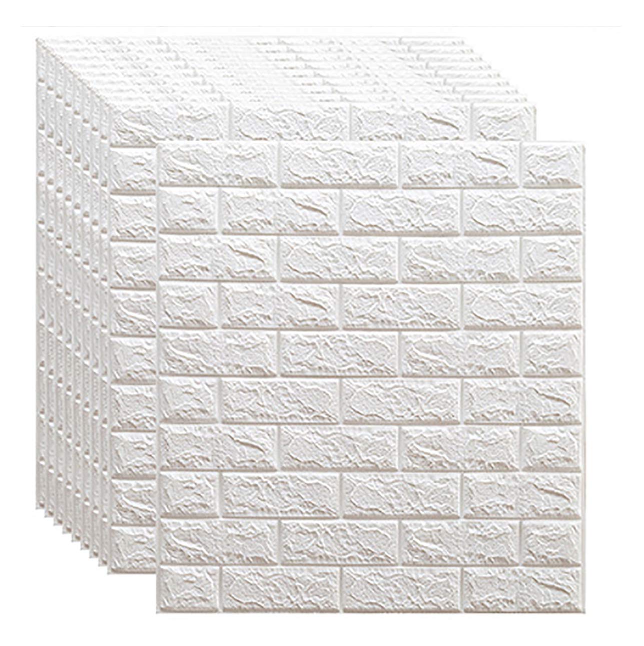 Papier peint brique 3D blanc pour créer un salon style loft industriel cocooning