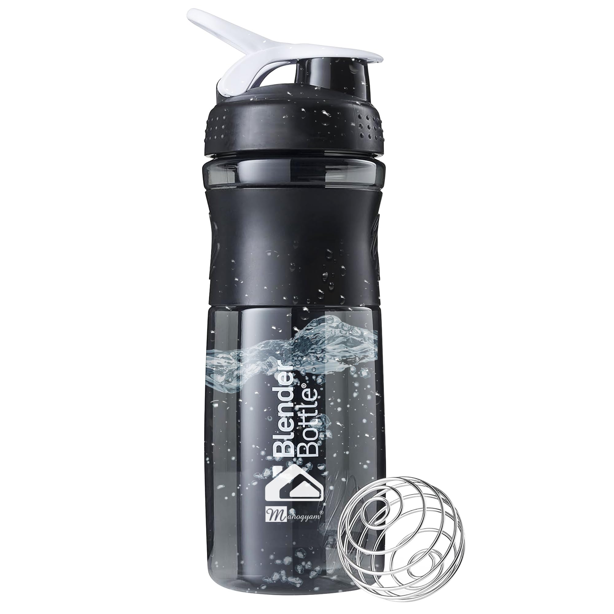 MANOGYAM Supplement Shakers Gym Shaker for Protein Shake Bottles For Men Women 100% Leakproof BPA-Free Blender Bottle (Multicolor) (BLACK)-image-47