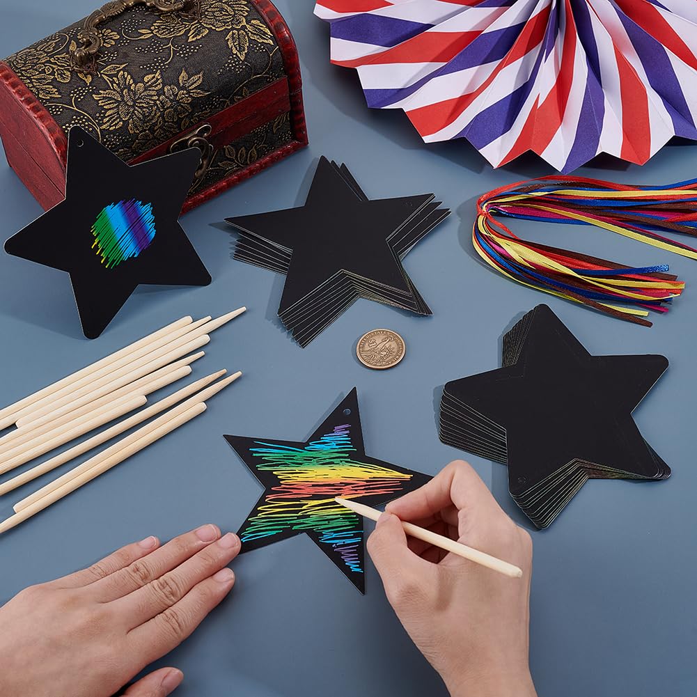 AHANDMAKER 96 Sets Star Rainbow Scratch Art Kit - Image 3