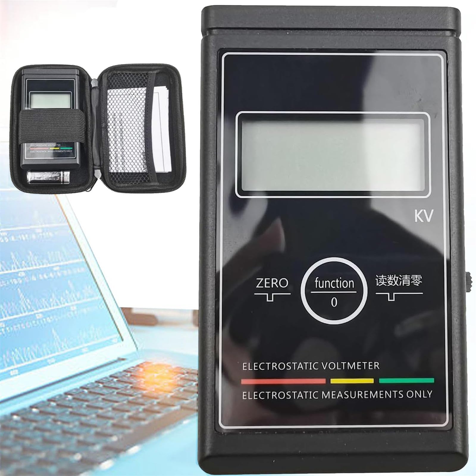 Medidor De Campo Electrostático Portátil, Probador De Campo Eléctrico Portátil, Con Pantalla LCD, Rango De Medición 0~50 KV, Función De Limpieza Con Un Solo Clic, Para Fibra Textil Papel Caucho