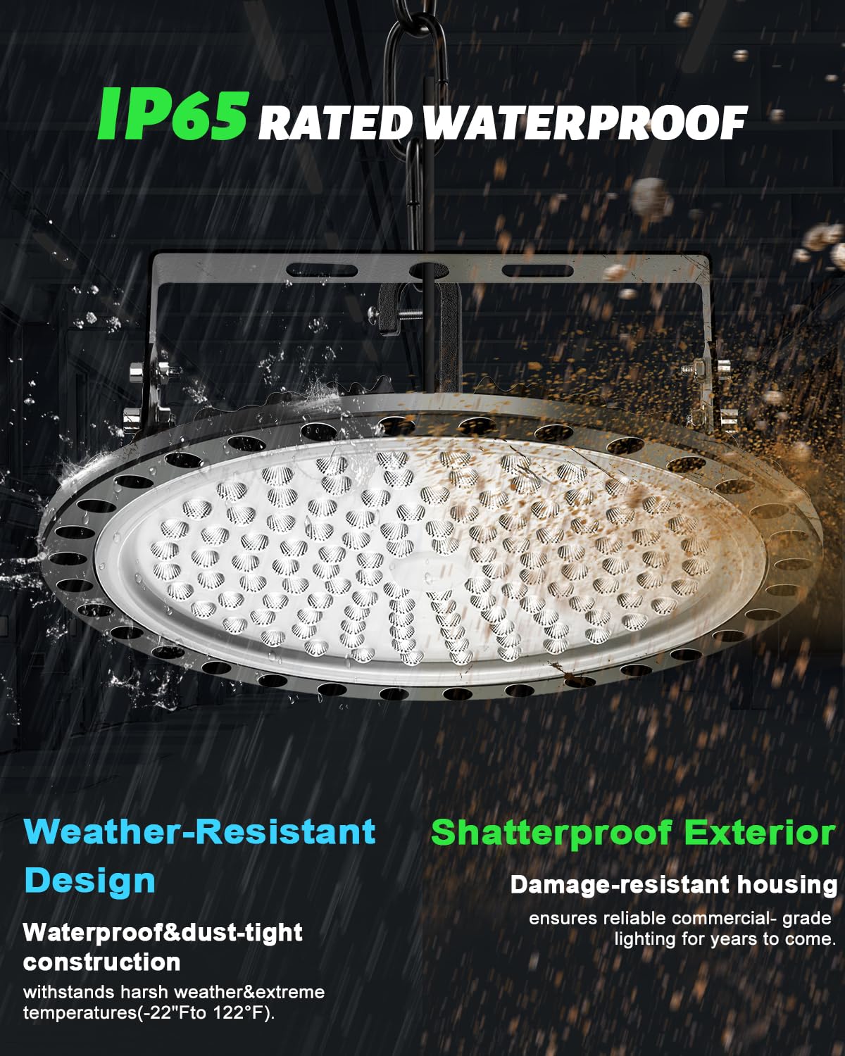 Viugreum High Bay LED Shop Lights 500W UFO LED High Bay Light 50 000LM 120V LED High Bay — view 3