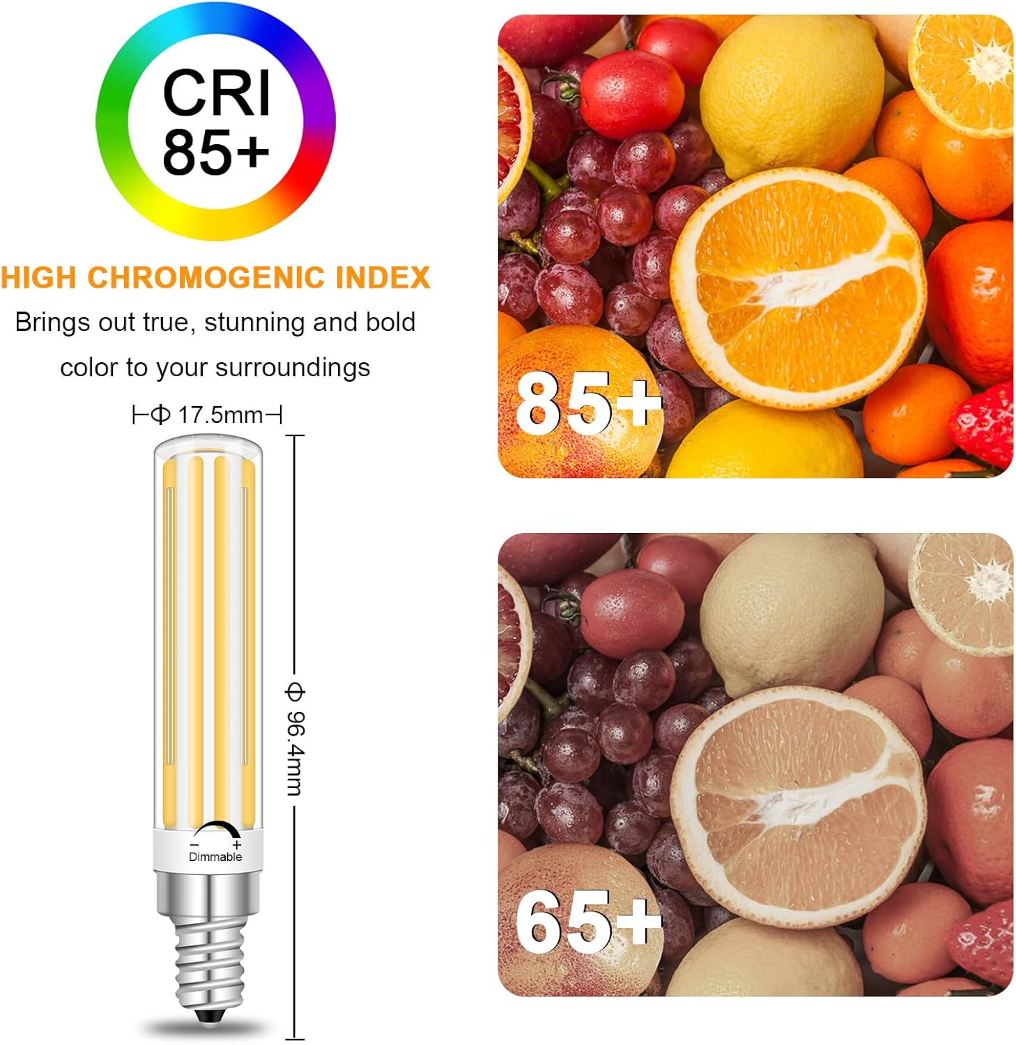E12 LED Bulbs 120W 150W Equivalent Dimmable C7 Energy Saving COB Light Natural White 4000K 15W 1500LM Chandelier T6 Candelabra Base Bulbs for Ceiling Fan Pendant Lighting Pack of 3