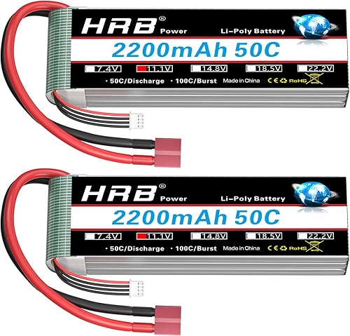 HRB 2 unids 3S 2200mAh Lipo Batería 50C Shorty T 11.1V RC Lipo Batería Compatible con RC Car RC Avión RC Camión RC Barco
