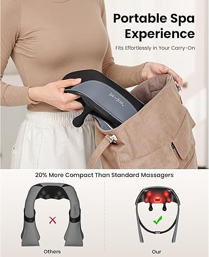 Miniatura 7 de BOB AND BRAD iNeck Pro Masajeador inalámbrico de cuello y hombros con calor, tejido profundo 4D Shiatsu masajeador de espalda para aliviar el dolor