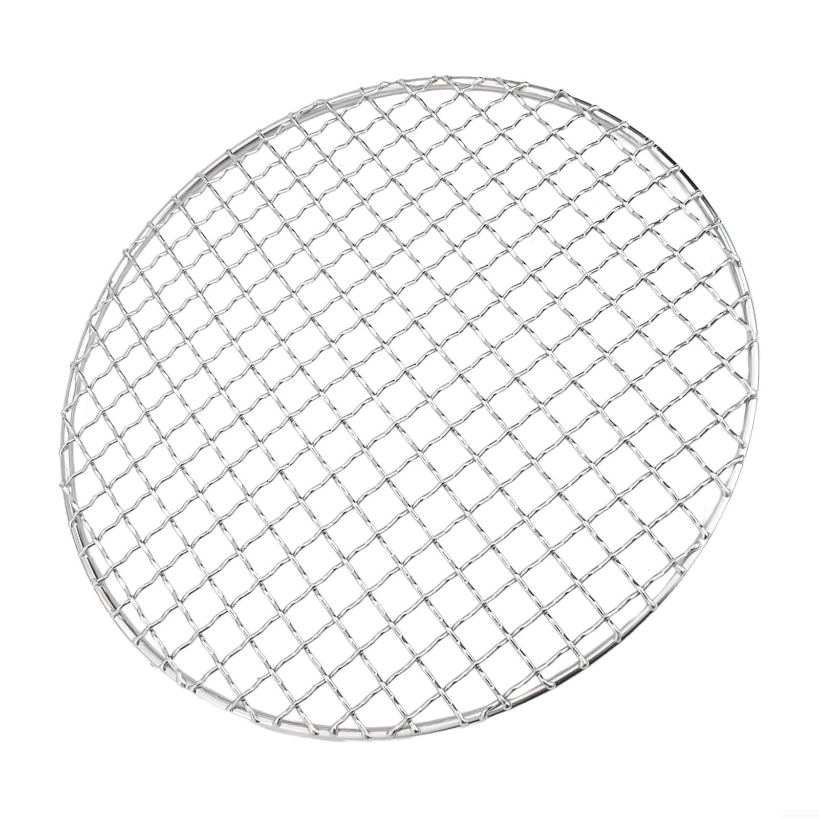 HGCOEYR BBQ Grill Mesh Net, Stainless Steel BBQ Mesh, Non-Stick, Korean, Crossed Wire, Fire Hole Oven, Multiple Sizes(280MM)