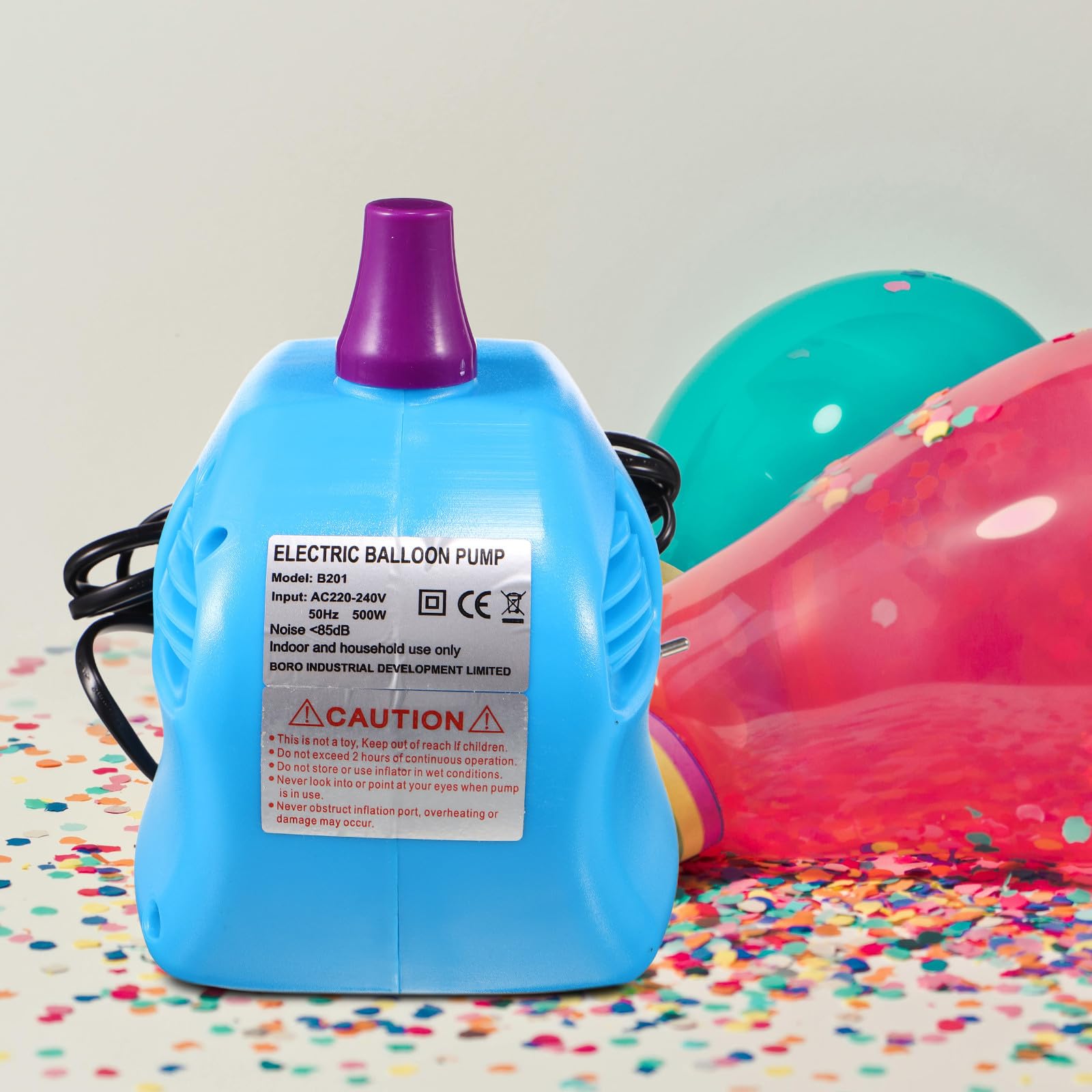 Gonfiatore Elettrico per Palloncini a Foro Singolo 13000pa Blu