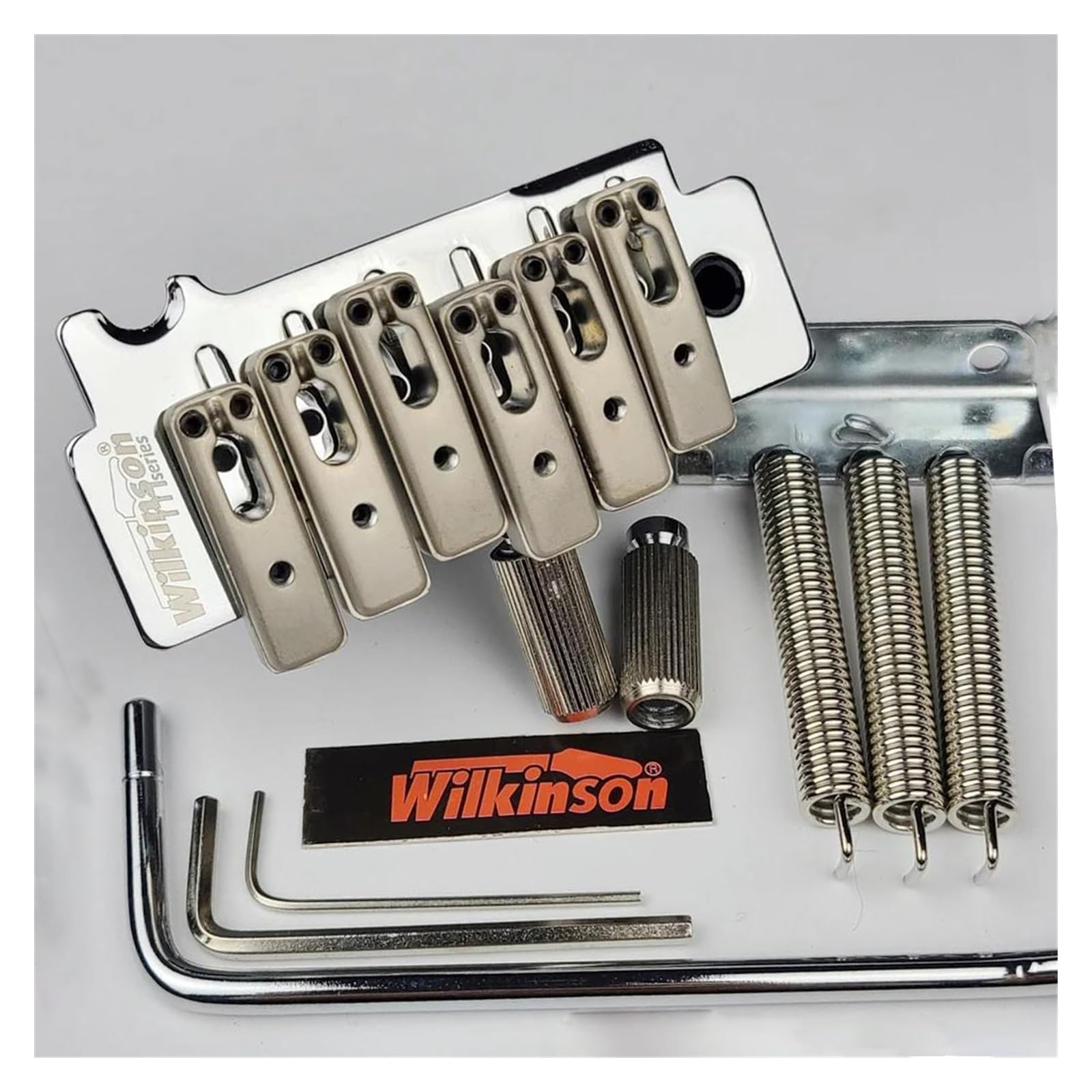 Gitarrenbrücken-Bausatz 2 Post Point Double Swing Tremolo-Brücke Für E-Gitarre Für ST-Gitarre, Chrom-Silber